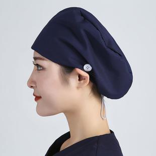 女士厨房专用帽子防尘帽工作帽护士帽女手术帽医护帽纯棉男医生帽