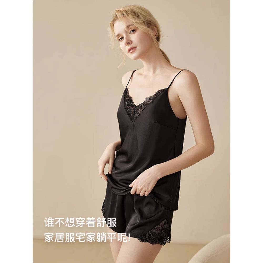 维多利亚性感真丝吊带睡衣