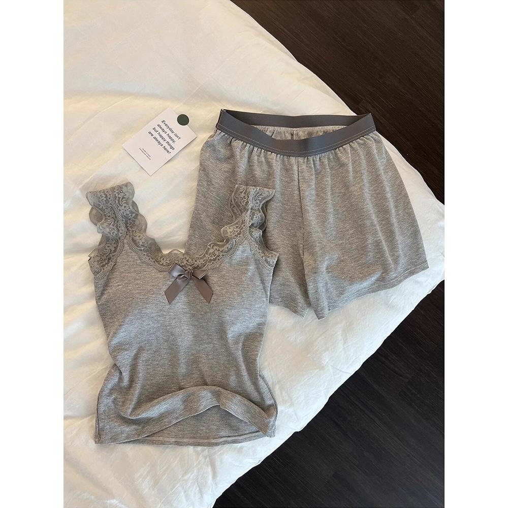 维多利亚风纯棉吊带睡衣女