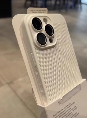 ins高级感纯白色自带镜头膜适用苹果15pro散热透气手机壳新款iphone16promax全包防摔14plus镂空13男女12硬11