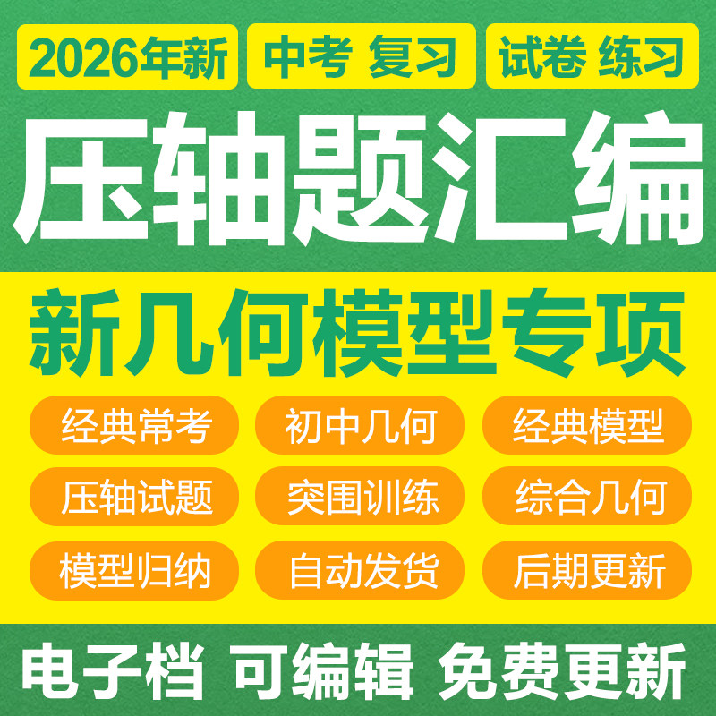 2026年初中中考数学几何模型压轴题经典综合解答题专题训练电子版