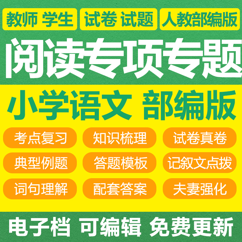 新人教部编版小学语文三四五六年级阅读理解专项训练专题练习电子