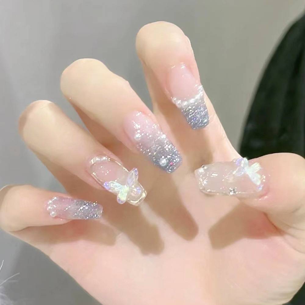 少儿专用可穿戴甲片12岁女童假指甲10岁美甲贴长款女孩指甲贴