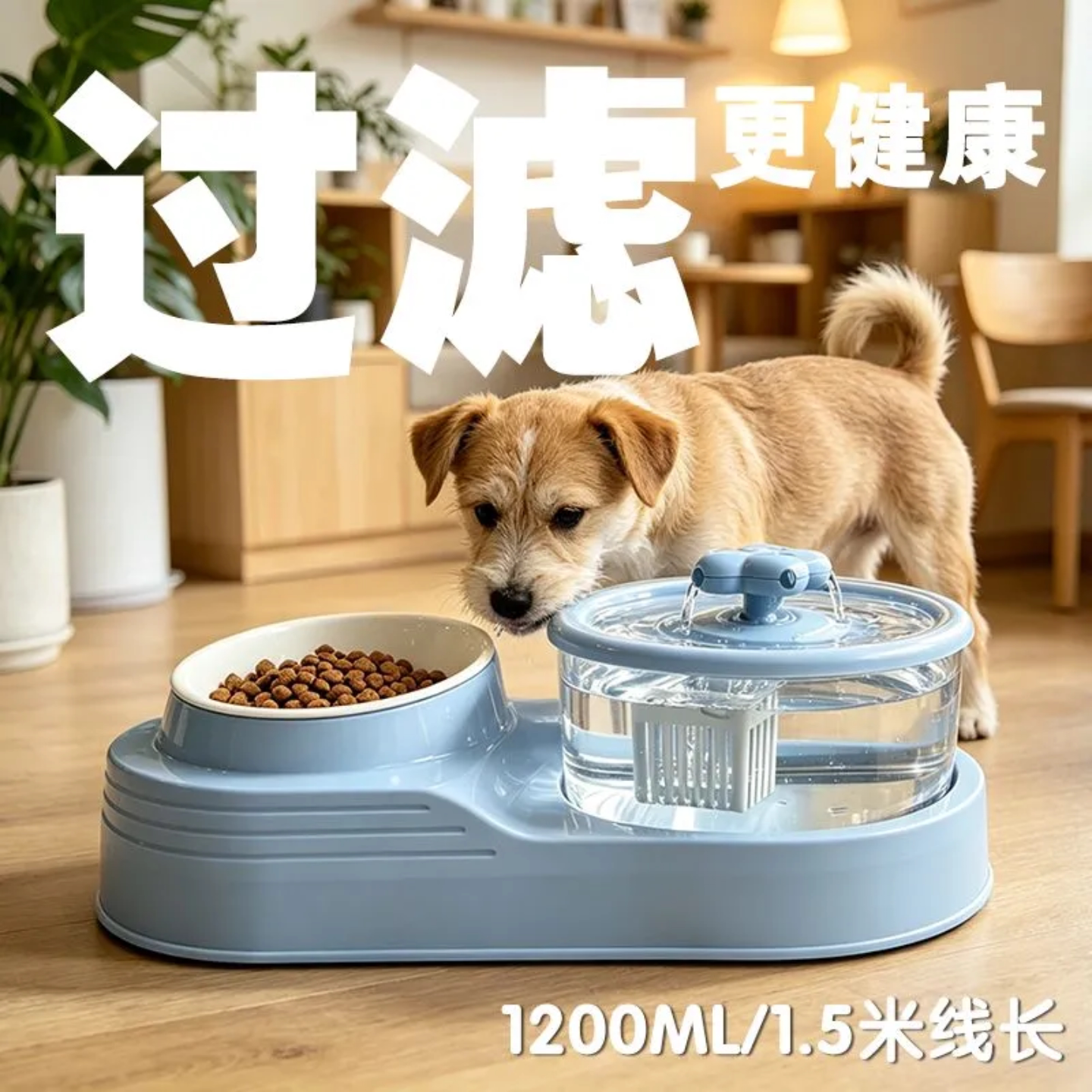 猫咪电动饮水机宠物循环活水喂食喂水器狗狗喂食盆猫碗饮水二合一