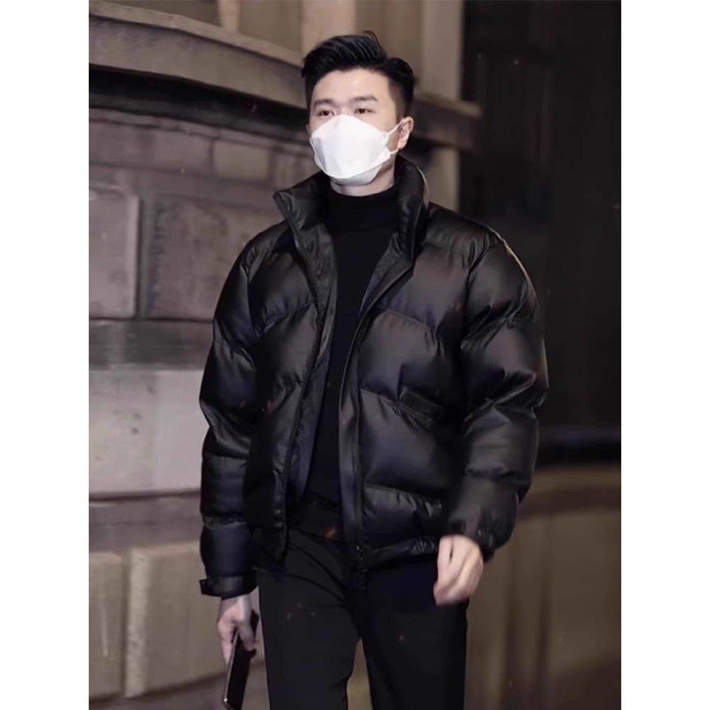 LL男装棉服男外套潮牌短款冬季加厚新款潮流高级感保暖立领皮棉衣