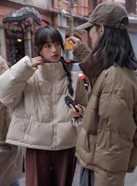 Mere Kore短款小个子羽绒服女秋冬设计感小众90白鸭绒面包服上衣