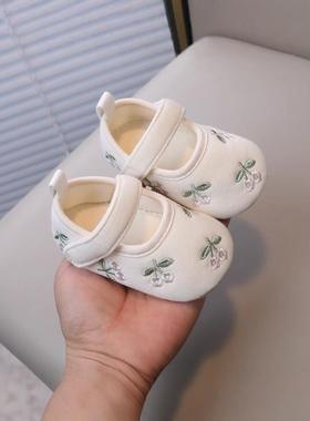 法国BADNUT婴儿步前鞋2025秋冬新款软底女宝宝公主鞋纯棉布鞋