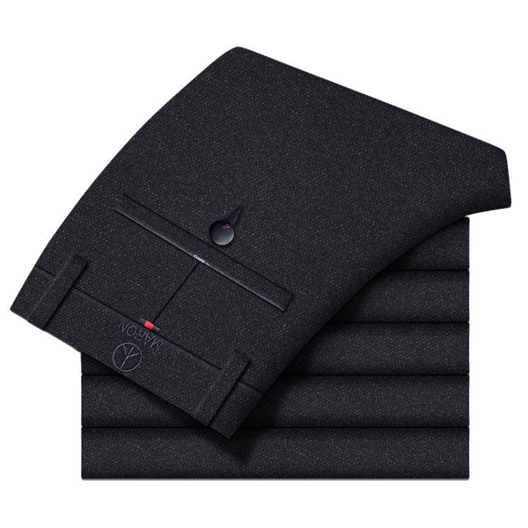 高端冬装男毛呢裤子磨毛休闲裤秋冬厚款加厚商务直筒西裤男士长裤