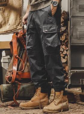 潮牌it neith BIAS美式重磅覆古工装裤男秋冬军事风伞兵机能休闲