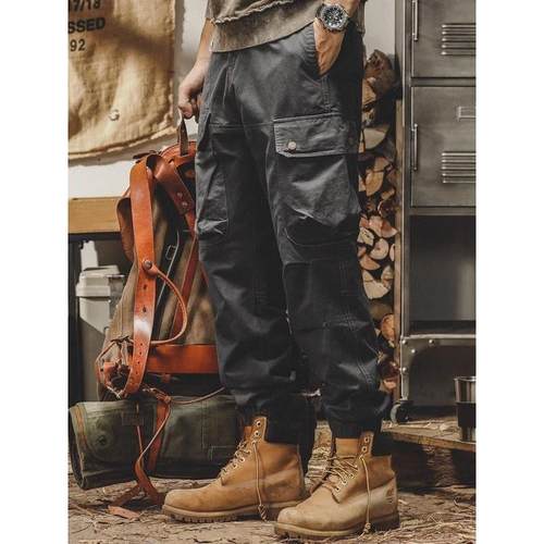 潮牌it neith BIAS美式重磅覆古工装裤男秋冬军事风伞兵机能休闲