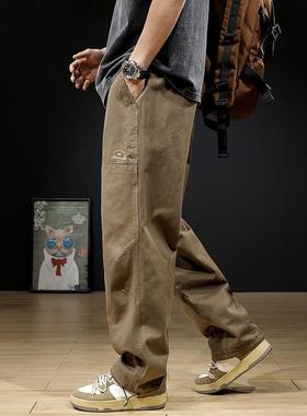 潮牌it neith BIAS美式覆古山系薄款工装裤男秋冬款宽松直筒休闲