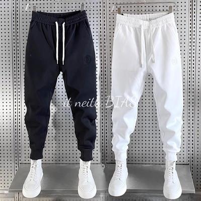 it neith BIAS束脚卫裤男款秋冬加绒九分运动裤百搭哈伦裤子白色