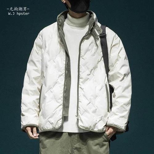 it neith BIAS潮牌美式菱格压花90白鸭绒羽绒服男冬季宽保暖外套