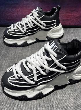 欧洲站潮牌男鞋秋冬新款加绒保暖运动休闲鞋网红爆款高级感老爹鞋