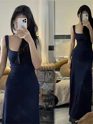French-Style High-End Spaghetti Strap Dress for Women, Summer 2026 New Sexy Little Mom Dress, Niche Slim-Fitting Bodycon Long Dress