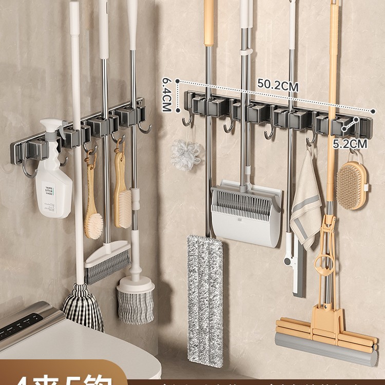 拖把壁挂夹挂扫把拖布免打孔挂钩固定架卫生间浴室门后置物架