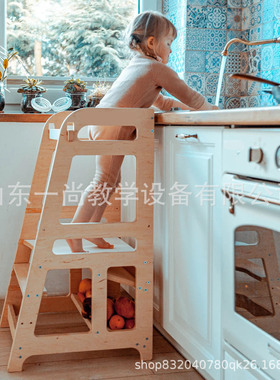 儿童洗手凳子宝宝洗手台阶脚踏凳可折叠蒙氏learning tower学习塔