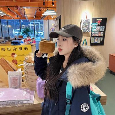 长款过膝大毛领派克服女2025冬新款韩系宽松加厚羽绒棉衣工装外套