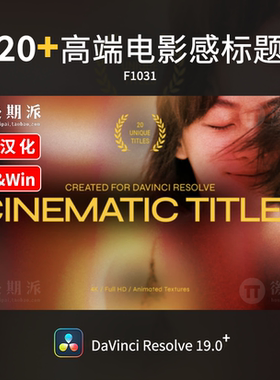 达芬奇精美大气电影片头片尾排版字幕 DaVinci Resolve 中文插件
