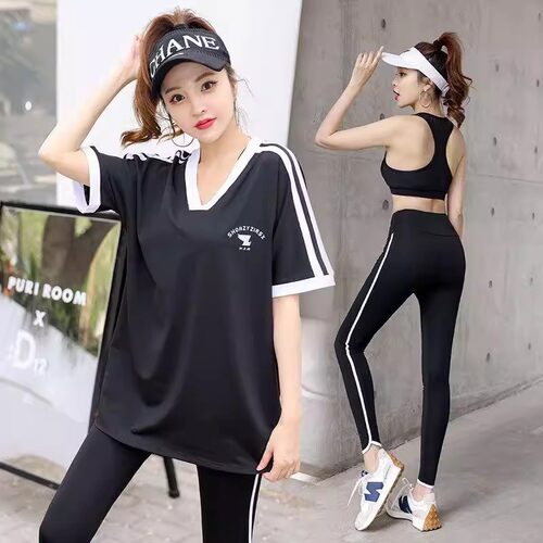 新款运动服套装女宽松透气大码遮臀显瘦休闲跑步打球瑜伽服健身服
