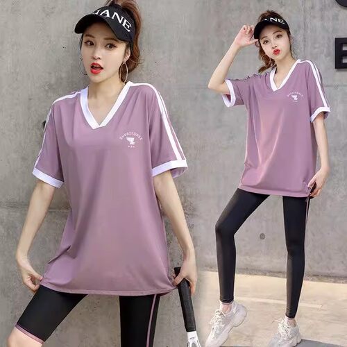 新款运动服套装女宽松透气大码遮臀显瘦休闲跑步打球瑜伽服健身服