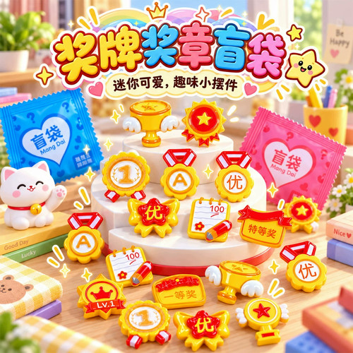 学生奖励奖牌盲袋幼儿园拆拆乐奖