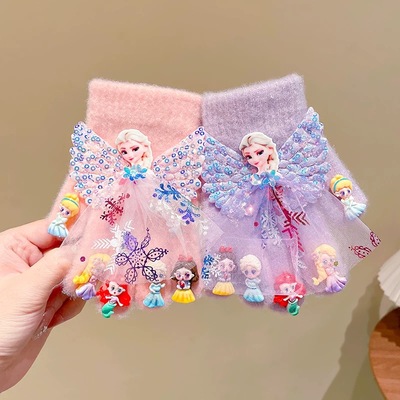 冰雪奇缘艾莎公主美甲手套