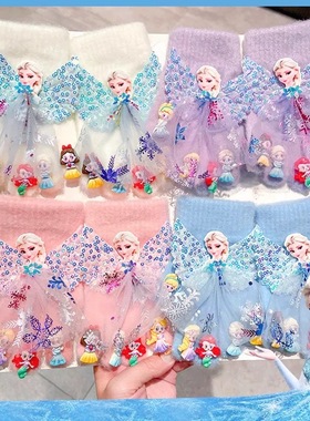 冰雪奇缘艾莎公主儿童美甲手套毛绒针织冬季保暖防寒分指套学生