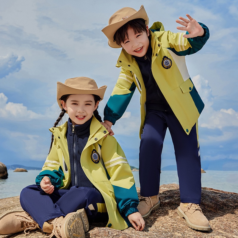 儿园园服秋冬装防寒冲锋衣三件套儿童班服中小学生校服套装冬季