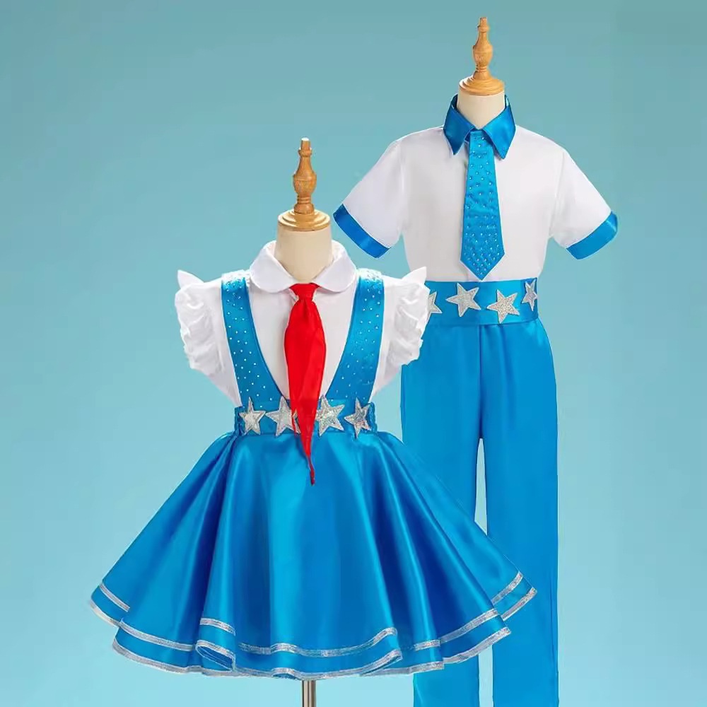 六一儿童演出服小学生合唱团红领巾舞台装儿童大合唱表演服舞蹈