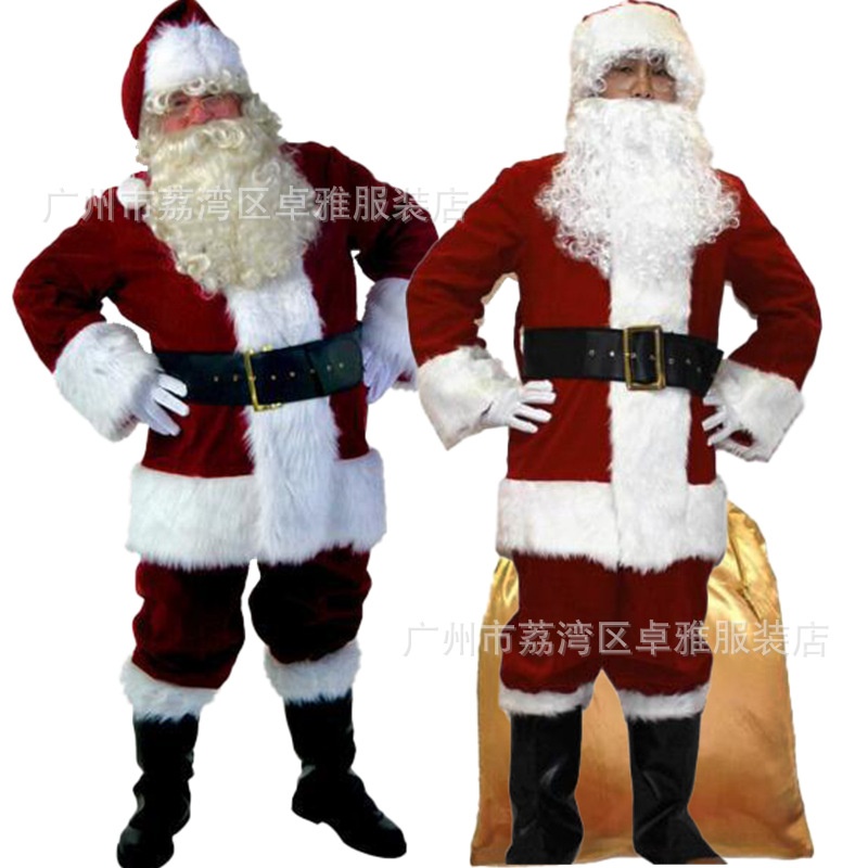 圣诞老人演出服圣诞节舞会男士服装成人女衣服演装扮服饰套装