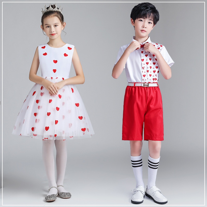 儿童合唱服学生演出服礼服女童蓬蓬裙小学生诗词朗诵大合唱表演