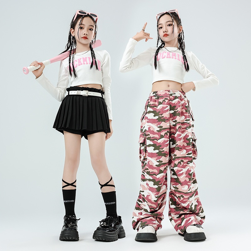 爵士舞服装女童甜酷迷彩演出服jazz街舞蹈练功表演服走秀潮服套装