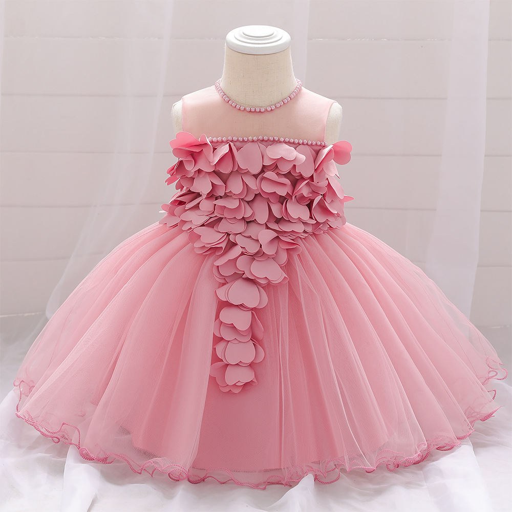一件代发走秀女童裙2025欧美新款baby百日周岁生日儿童礼服公主