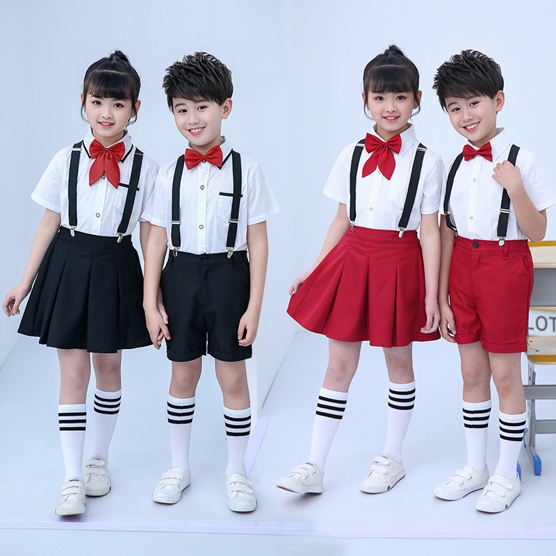 儿童六一节演出服合唱服背带裤大合唱团中小学生诗歌朗诵表演