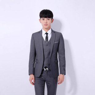 男士西服套装西装三件套韩版正装银行保险上班工作服伴郎服男装