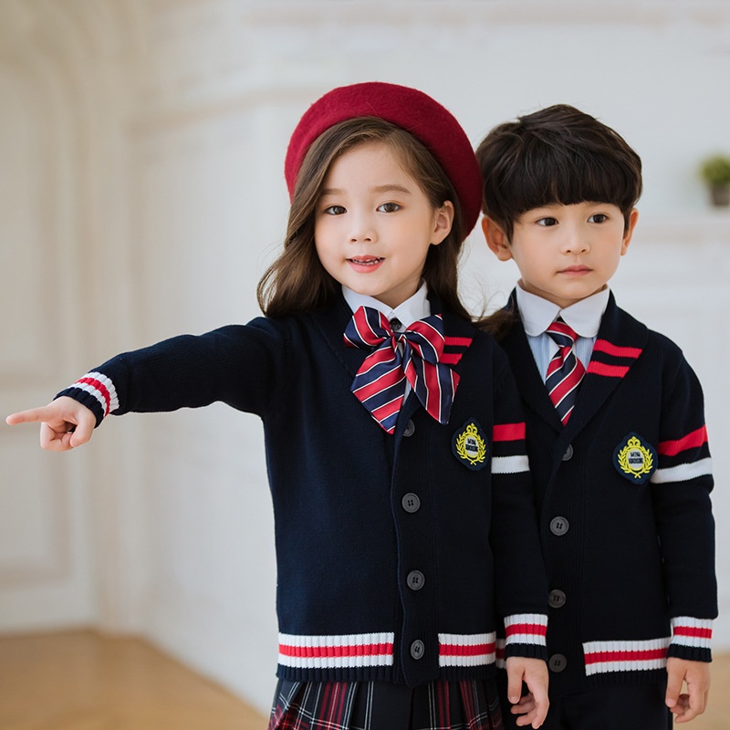 幼儿园园服秋冬装新款儿童外套开衫套装英伦学院风小学生校服班服