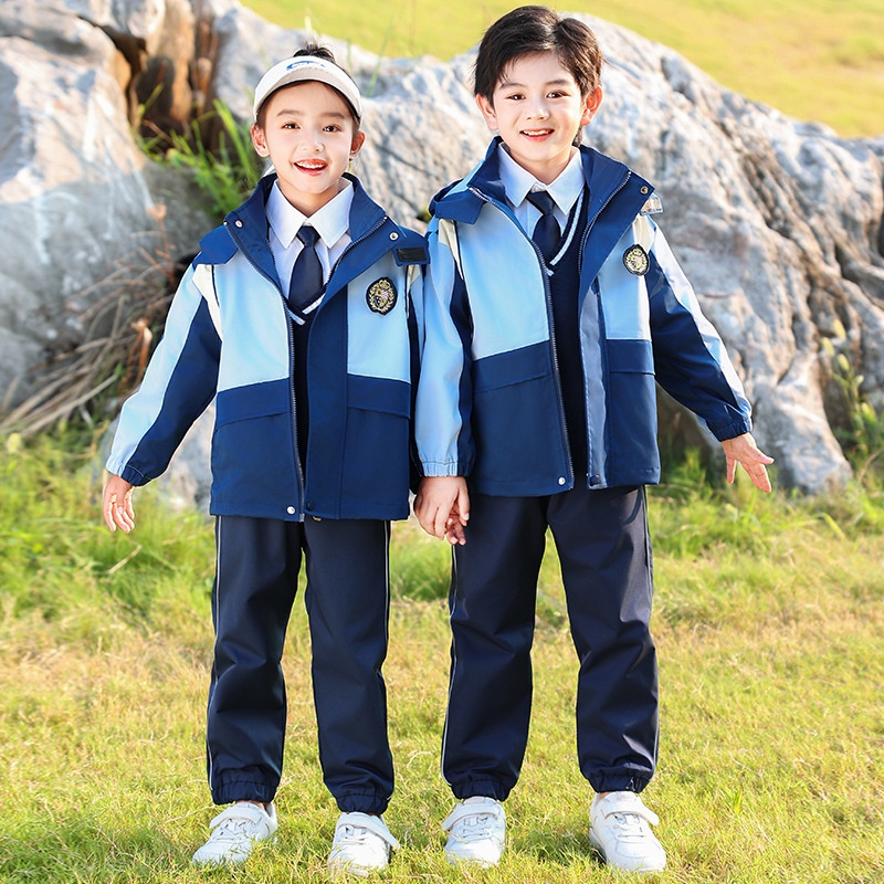 春秋新款幼儿园园服学院风班服中小学生校服套装儿童冲锋衣运动会