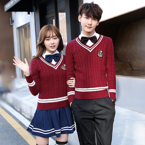 校服园服冬季 初中生英伦学院风班服jk制服毛衣套装批发厂家直售