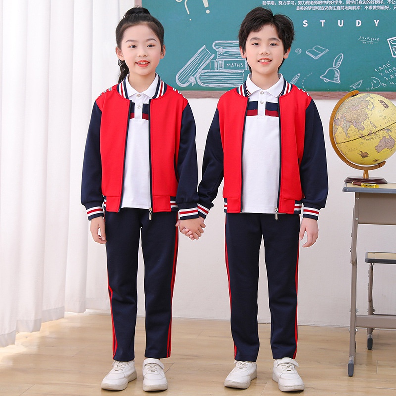 春秋季款班服小学生运动套装长袖外套学院风初高中校服三件套团购