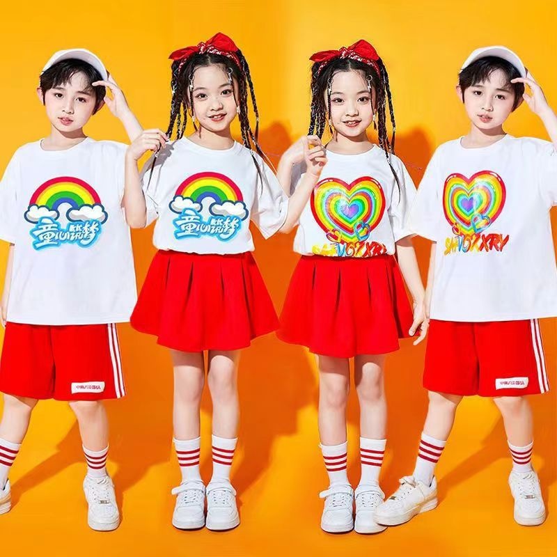 六一儿童啦啦队表演服小学生运动会团体服幼儿园啦啦操爵士舞蹈服