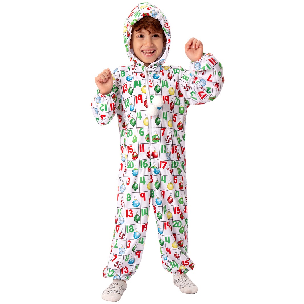 圣诞节服装 儿童演出服圣诞睡衣卡通印花连体衣校园派对表演服