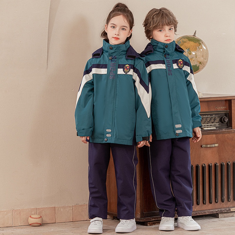小学生秋冬季户外校服冲锋衣套装幼儿园园服团体服年级班服教师服