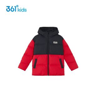 361度男款童装羽绒服2025年秋冬正品新款中大童连帽羽绒外套
