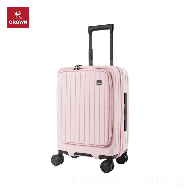 正品ROW/皇冠前C开盖拉链行李女20寸拉杆箱轻大容N量旅行箱皮箱2