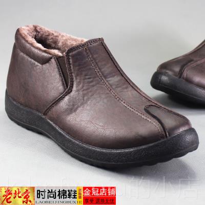 正品特价2023冬季老北京布鞋男加绒暖男舒鞋保一脚套蹬脚厚底适男
