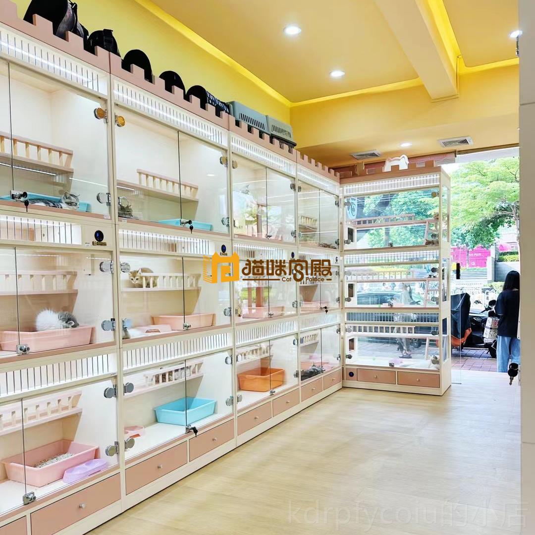 正品定猫咪殿实宫木宠物店展柜制寄笼猫养狗柜岩板中岛猫舍别墅猫
