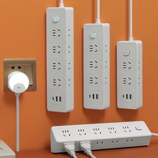 智能斜面三角插座多功能多孔排插宿舍家用usb插排家用插板接线板