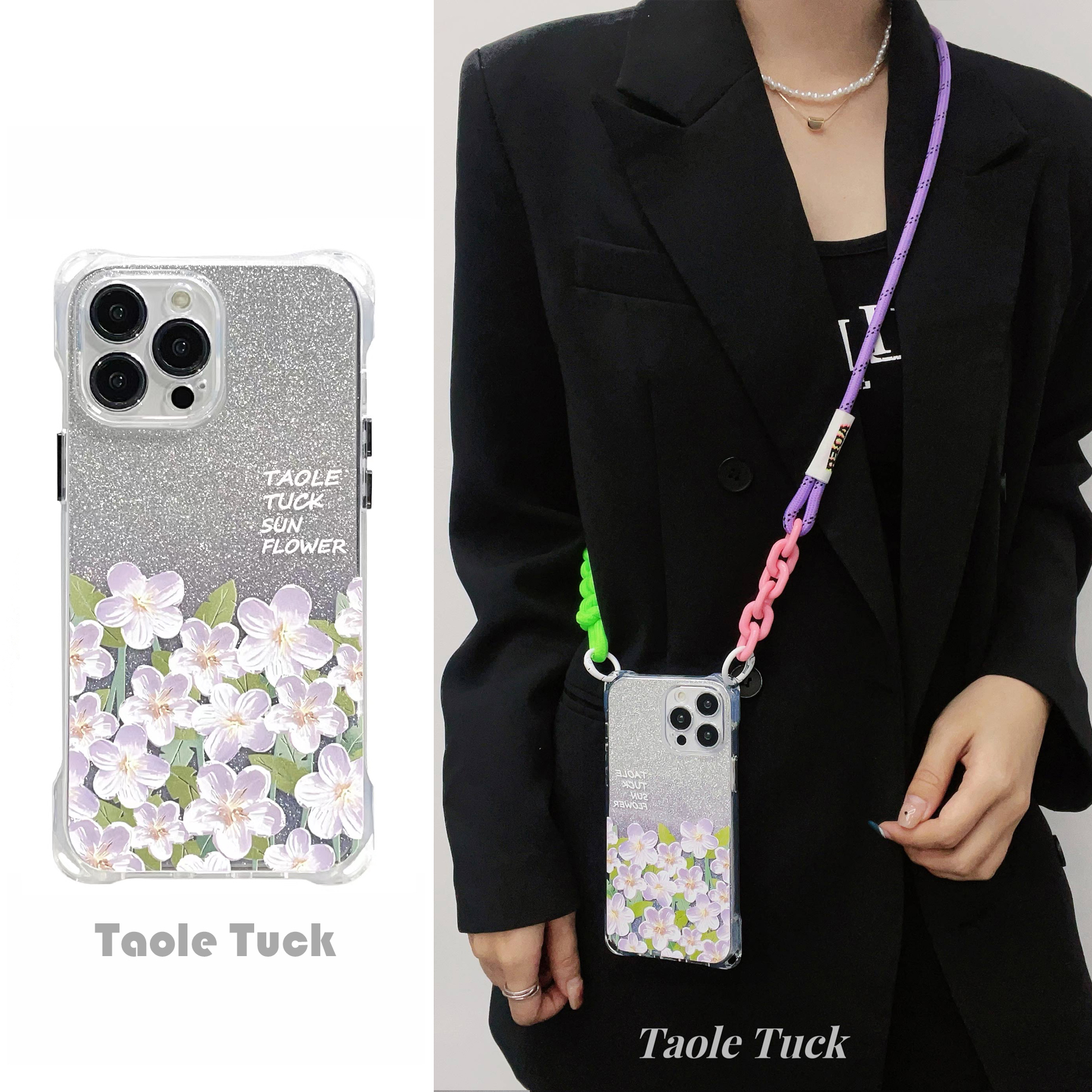 原创防摔苹果15Promax挂绳手机壳