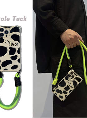 适用苹果华为mate60/iPhone15手腕简约风格挂绳ins斜挎背带个性防摔新款手机壳四孔超薄裸机感16promax手机壳